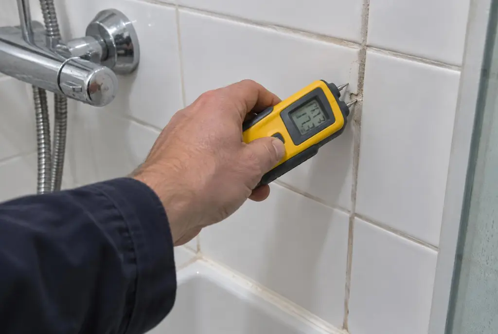 Lekdetectie Lopik – vochtmeter op badkamertegels bij de douche
